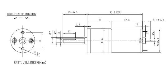 makeblock 25 mm dc motor boyutları